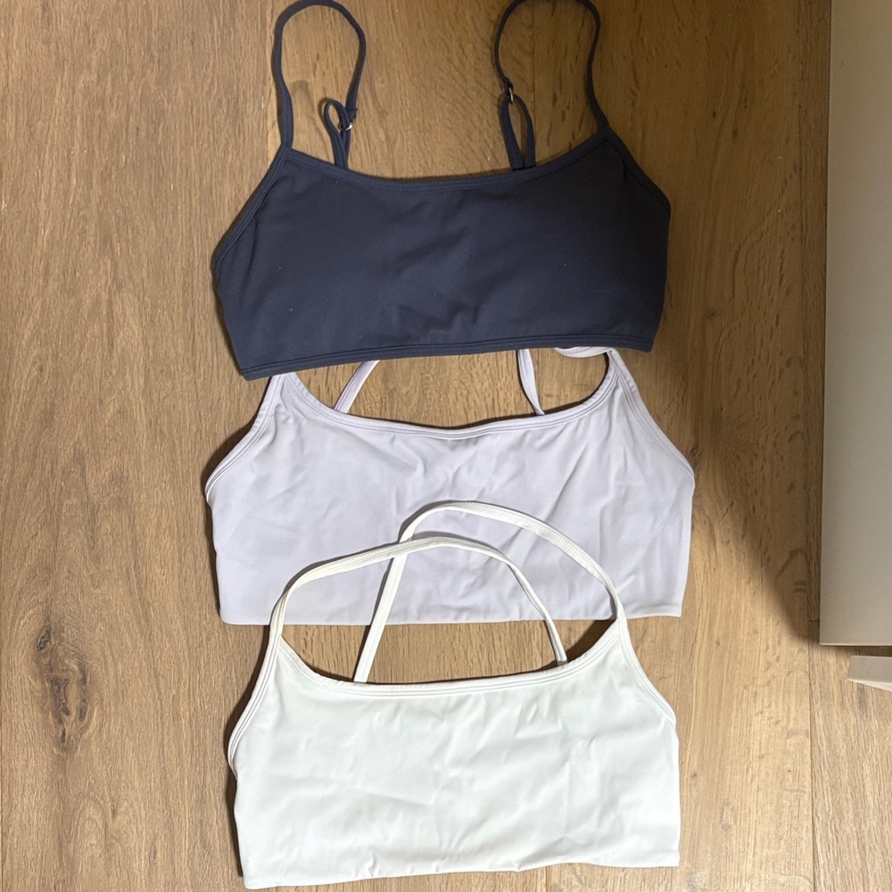 Size 6 Women’s Strappy Bralette Tank Top - Black, Light Gray, White. IB apparel.